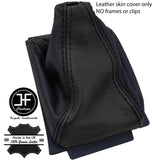 BLACK & BLACK TOP GRAIN LEATHER MANUAL GEAR GAITER FOR AUDI 80 CABRIO B4 91-96