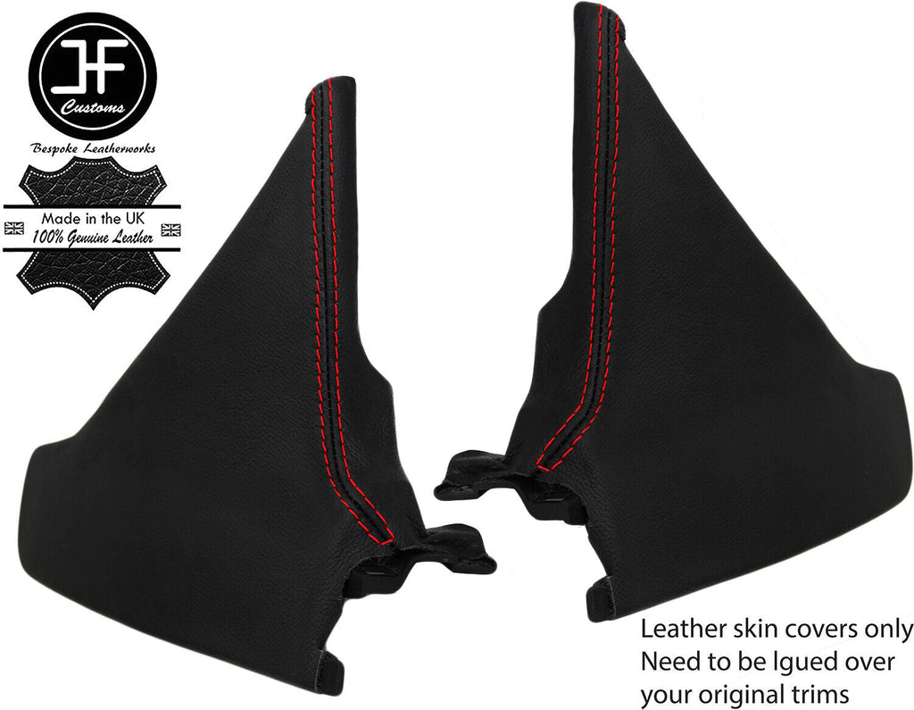 RED STITCH 2X TRIANGLE CONSOLE SIDE TRIM LEATHER COVER FOR MAZDA MX5 MK3 9-15