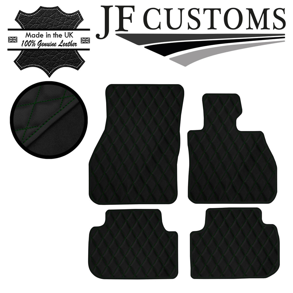 D GREEN DIAMOND STITCH VINYL 4X TAILORED FLOOR MAT CARPETS FOR BMW F40 19-21