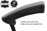 BLACK & GREY TOP GRAIN LEATHER HANDBRAKE HANDLE COVER FITS SAAB 93 9-3 03-12