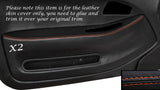 ORANGE STITCH 2X FRONT DOOR CARD TRIM SKIN COVERS FITS HONDA CIVIC COUPE 92-95