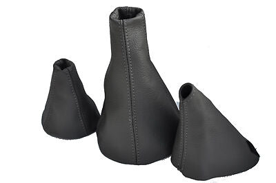 FITS RANGE ROVER CLASSIC grey stitch 3X GAITERS SET GREY LEATHER MADE IN UK