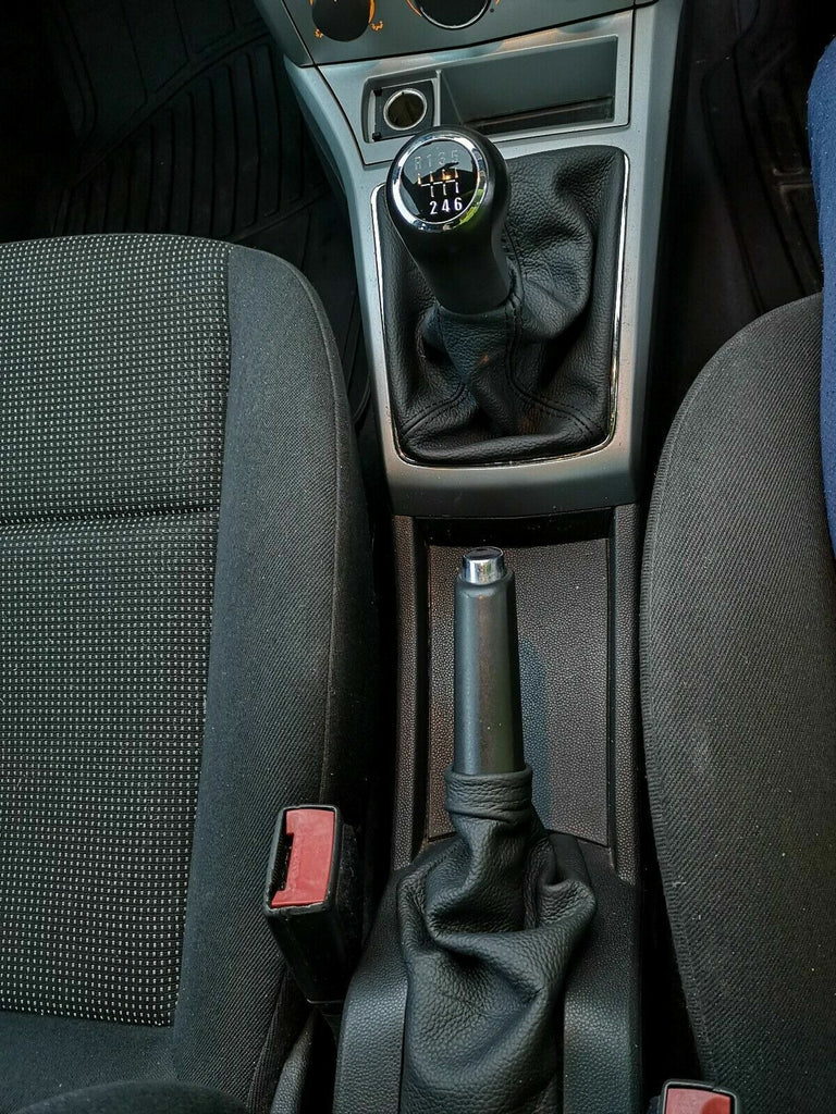 BLACK STITCH TOP GRAIN LEATHER GAITER FITS VAUXHALL OPEL ASTRA MK5 H 04-2009