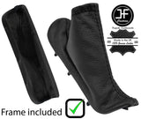 BLACK REAL LEATHER HANDBRAKE GAITER + PLASTIC FRAME FOR VOLVO XC70 2005-2007