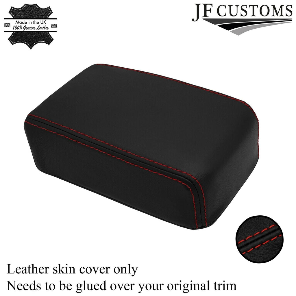 DARK RED STITCH ARMREST LEATHER COVER FITS NISSAN NAVARA D22 2000-2004