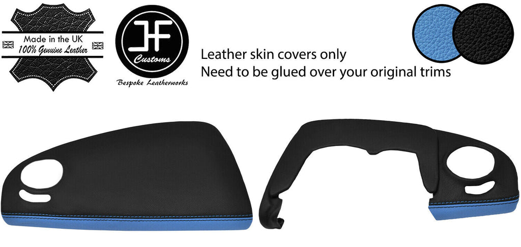BLACK BLUE 2 TONE TOP DASHBOARD TRIM LEATHER COVERS FOR SMART ROADSTER 03-05