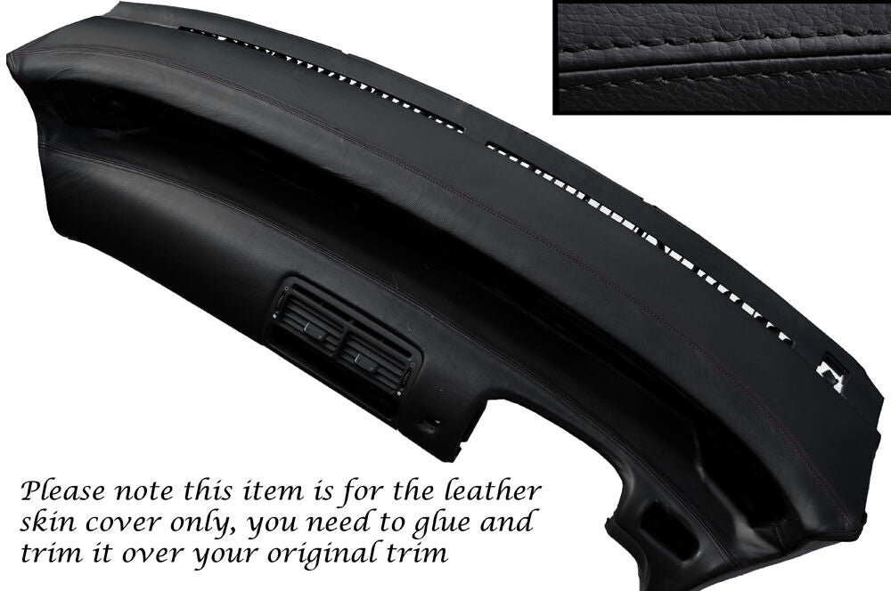 BLACK STITCHING DASH DASHBOARD LEATHER SKIN COVER FITS HONDA PRELUDE 1992-1996