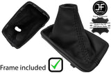 BLACK STITCH LEATHER AUTO DSG GEAR GAITER+PLASTIC FRAME FOR SEAT LEON MK3 13-16