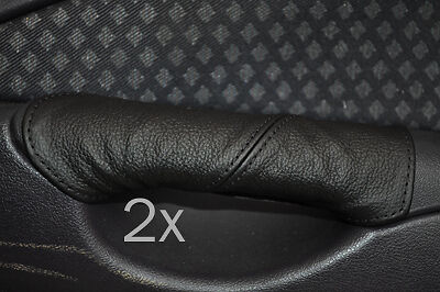 FITS FORD PUMA LEATHER 2X DOOR HANDLES COVERS black stitch CUSTOM NEW MADE IN UK
