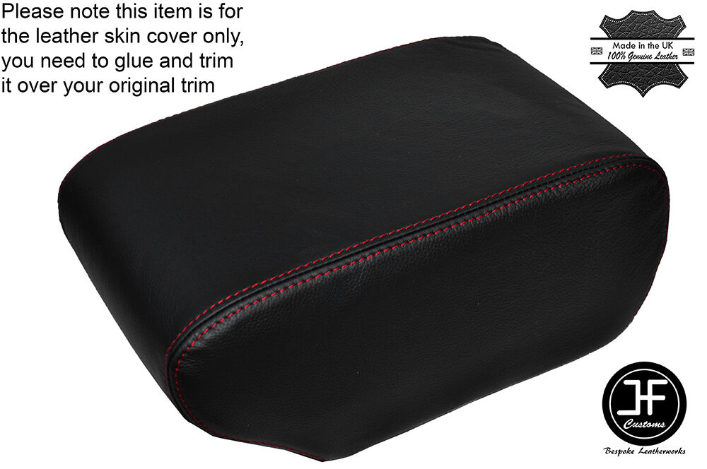 RED STITCH LEATHER ARMREST LID SKIN COVER FITS ISUZU VEHICROSS 1998-2001