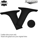 BLACK STITCH LEATHER & SUEDE COVERS FOR BMW E90 05-12 SALOON TOP RECOVERY KIT