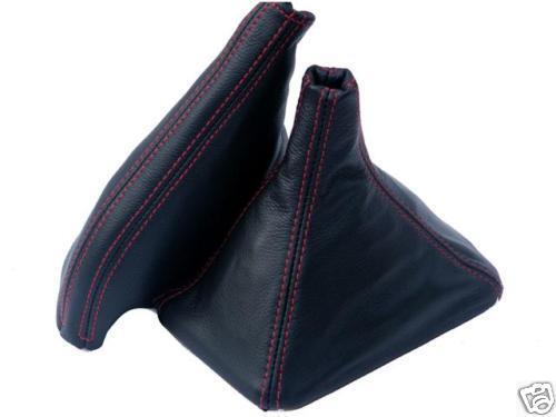 FITS FORD PROBE BLACK LEATHER GEAR & HANDBRAKE RED STITCH CUSTOM NEW MADE IN UK