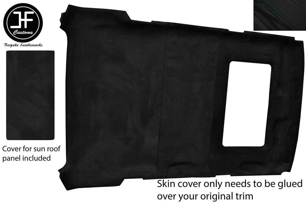 BLACK STITCH ROOF HEADLINING LINER LUXE SUEDE COVER FITS RANGE ROVER P38 94-02
