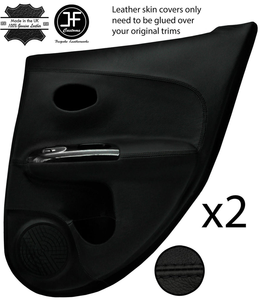 BLACK STITCH 2X REAR DOOR CARD FULL LEATHER COVER FITS NISSAN JUKE 2010-2019