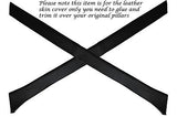 BLACK STITCH FITS ALFA ROMEO GTV6 78-87 2X WINDSCREEN PILLAR LEATHER COVERS
