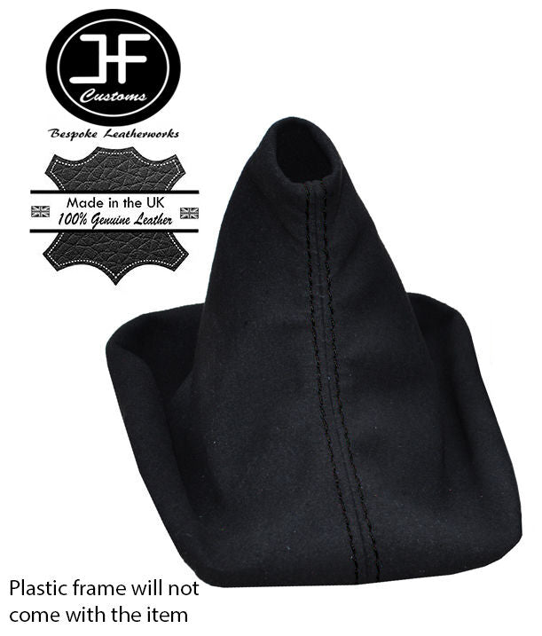 BLACK STITCH MANUAL BLACK SUEDE GEAR GAITER FITS BMW 3 SERIES E36 E46 91-05