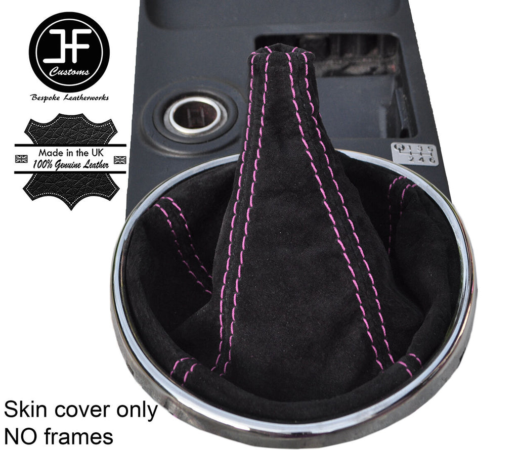 PINK STITCH REAL SUEDE MANUAL GEAR GAITER FITS LEXUS IS200 MK1 1998-2005
