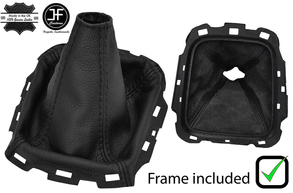 BLACK STITCH LEATHER GEAR GAITER+PLASTIC FRAME FOR TOYOTA AVENSIS 2015-2018