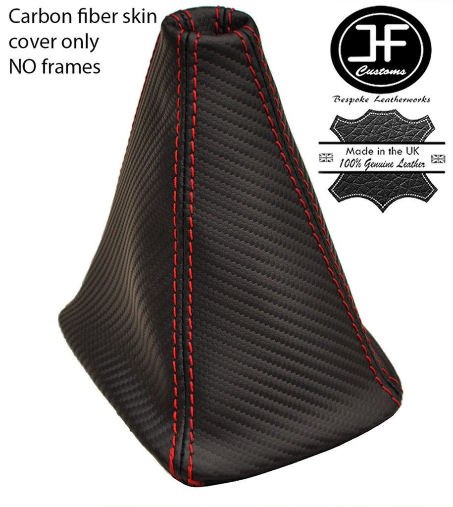 RED STITCH CARBON VINYL 5 SPEED GEAR GAITER FITS SUBARU IMPREZA WRX STI 01-05