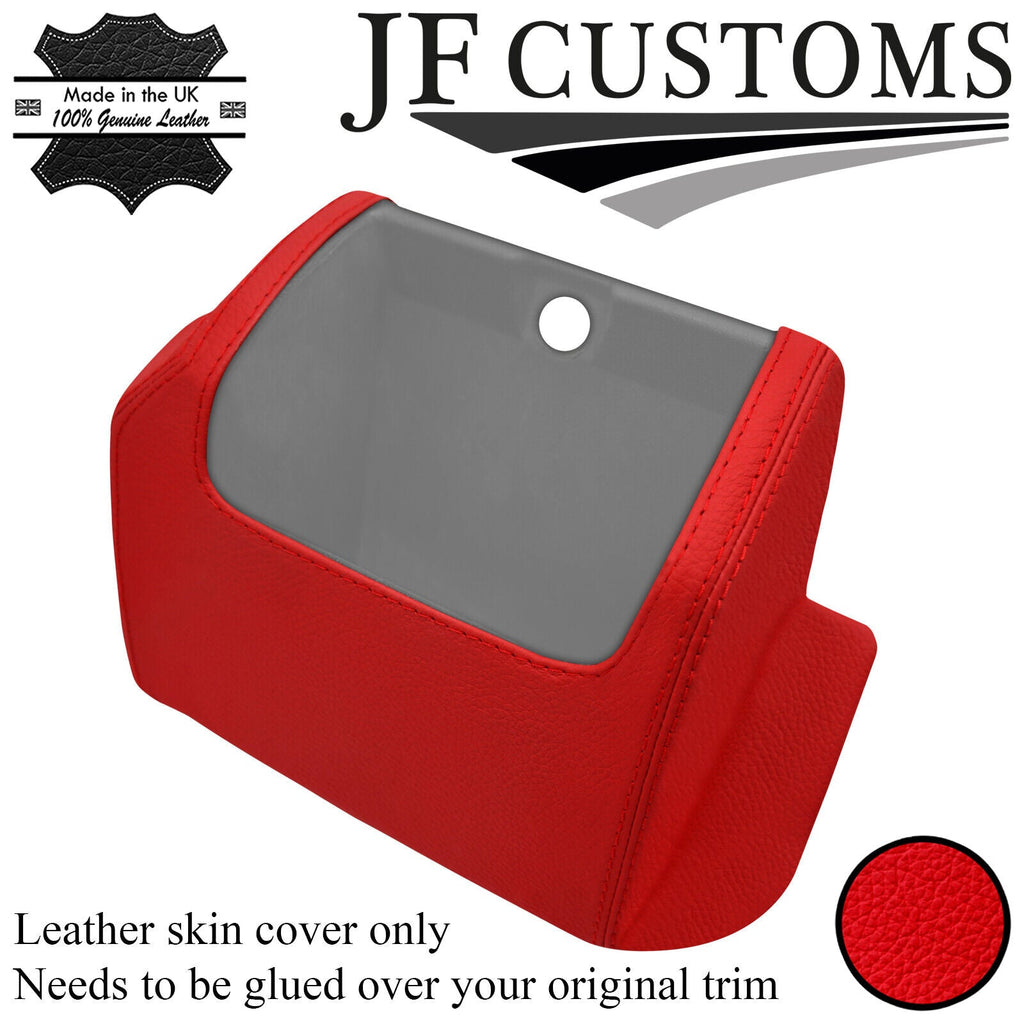 RED ITALIAN LEATHER LOWER DASH END POCKET COVER FOR VW T4 TRANSPORTER JF1
