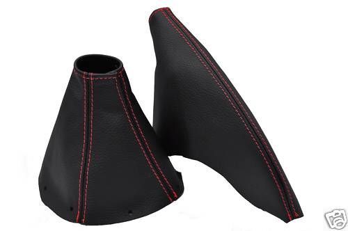 FITS MAZDA RX-7 MK3 1992-2002 GEAR+HANDBRAKE GAITER LEATHER RED DOUBLE STITCH