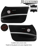 RED STITCH LEATHER 2X REAR DOOR HANDLE COVERS FOR BMW E90 E91 E9X CUSTOM NEW
