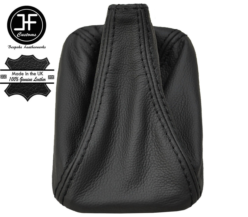 BLACK STITCH TOP GRAIN REAL LEATHER GEAR GAITER FOR VW T4 TRANSPORTER CARAVELLE