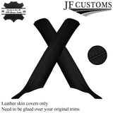 BLACK STITCH ITALIAN LEATHER PILLAR KIT COVERS FOR BMW E23 7 SERIES 1977-1986