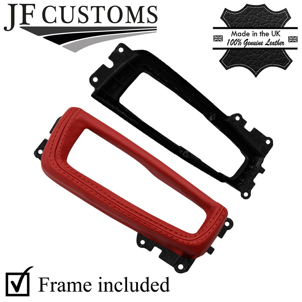 D RED ITALIAN LEATHER AUTO GEAR SURROUND+FRAME FOR BMW 5 SERIES F10 F11 10-16