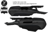 BLACK STITCH CONSOLE + ARMREST SUEDE & LEATHER COVERS FOR FORD MUSTANG 15-18