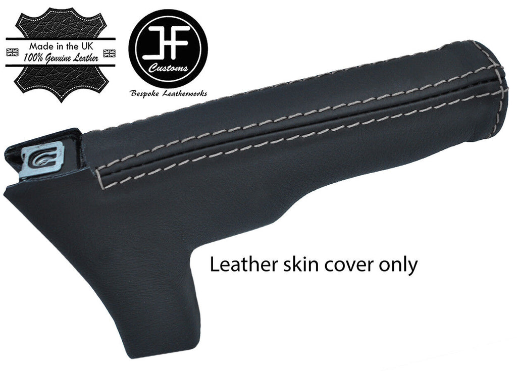 GREY STITCH TOP GRAIN REAL LEATHER HANDBRAKE GAITER FITS AUDI TT MK2 2006-2014
