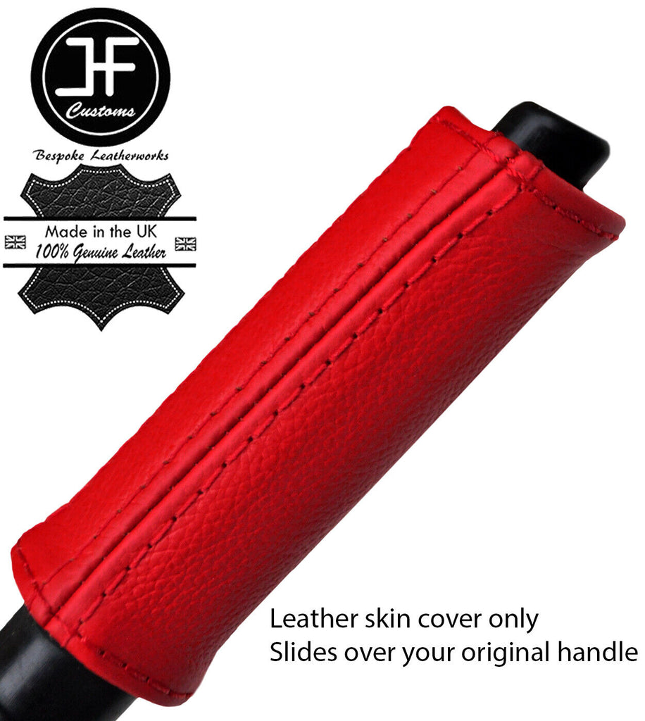RED REAL LEATHER HANDBRAKE HANDLE COVER FOR NISSAN 300ZX Z32 1989-1996