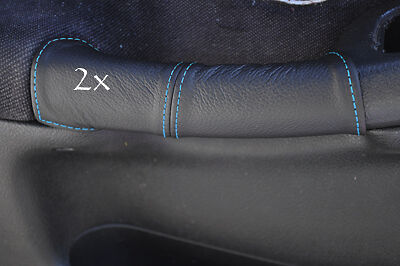 FITS PEUGEOT 306  2X DOOR HANDLE COVERS blue stitching CUSTOM NEW MADE IN UK