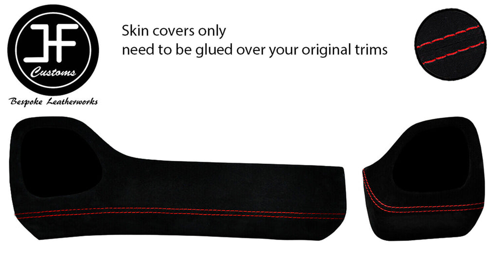 RED STITCH TWO PIECE DASH KIT TRIM SUEDE COVERS FOR PEUGEOT 108 2014-2019