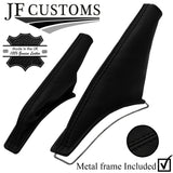 BLACK STITCH LEATHER HANDBRAKE+METAL FRAME FOR PEUGEOT 206 & 206 CC 98-12