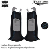 L BLUE STITCH LEATHER+SUEDE COVERS FOR BMW MINI R50 R53 01-06 TOP RECOVERY KIT
