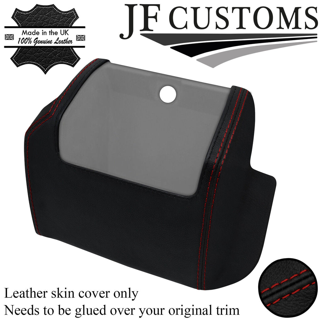 D RED STITCH LEATHER LOWER DASH END POCKET COVER FOR VW T4 TRANSPORTER JF1