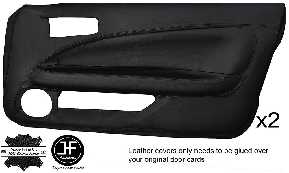 BLACK STITCHING 2X FULL DOOR CARD LEATHER COVER FITS 200SX S15 SILVIA 1999+