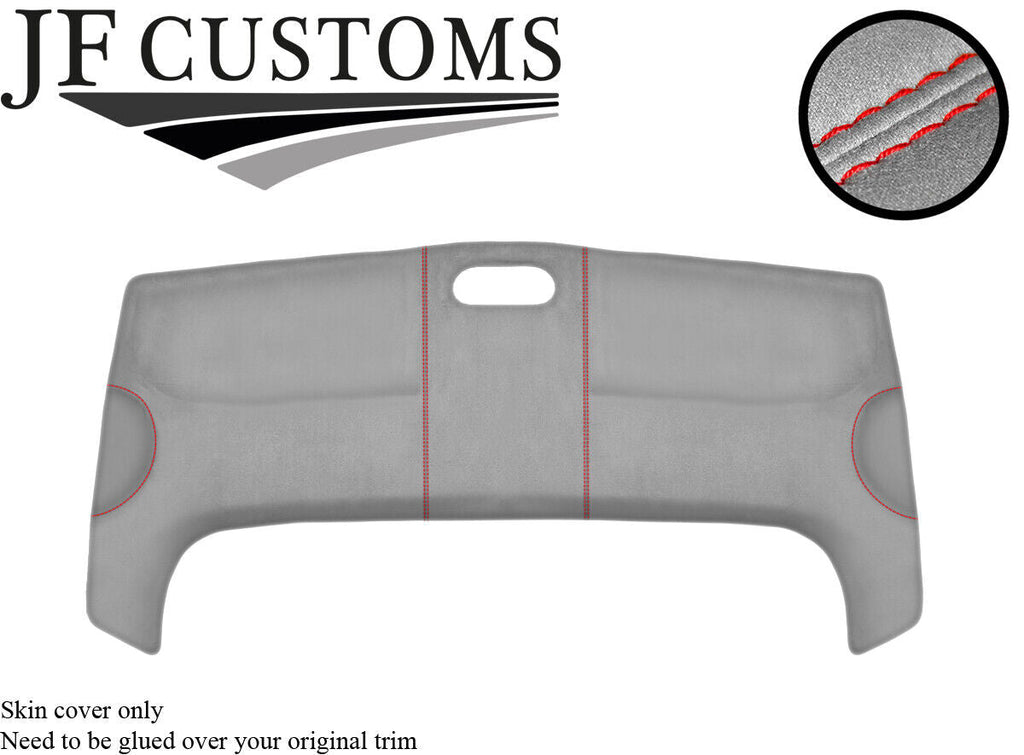 RED STITCH STORAGE ROOF HEADLINING L GREY LUXE COVER FITS VW CADDY MK3 05-15