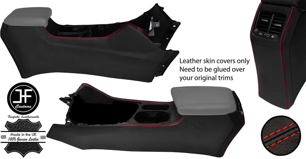 RED STITCH CENTRE CONSOLE TUNNEL TRIM LEATHER COVERS FITS KIA NIRO 2016-2019