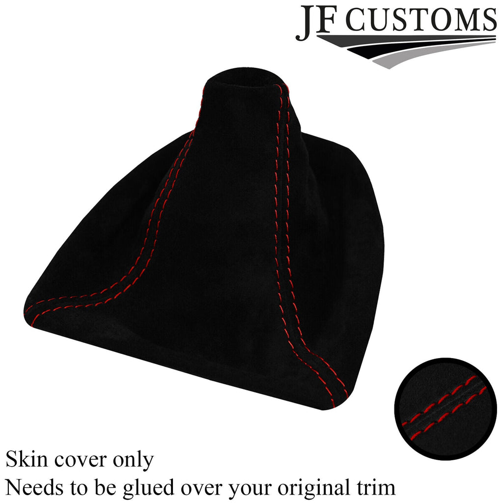 D RED STITCH SUEDE MANUAL GEAR GAITER COVER FOR BMW 5 E60 E61 2003-2011