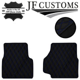BLUE DIAMOND STITCH VINYL 2X TAILORED FLOOR MAT CARPETS FOR DEFENDER 90 110