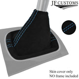 L BLUE STITCHING REAL SUEDE MANUAL GEAR GAITER FITS AUDI A3 8P 2004-2012
