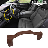 FOR MASERATI LEVANTE BROWN LEATHER COVERED UPPER STEERING COLUMN TRIM + FRAME