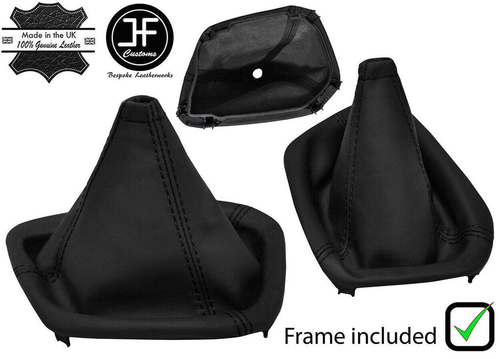 BLACK STITCH NAPPA LEATHER GEAR GAITER+PLASTIC FRAME FOR DODGE CHALLENGER 15-19