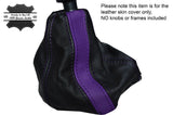 BLACK & PURPLE STRIPE LEATHER SKIN GEAR GAITER FITS FIAT 500 & 500 ABARTH 07-14