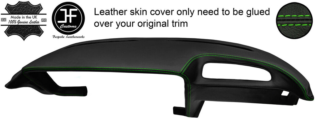 GREEN STITCHING DASH DASHBOARD REAL LEATHER COVER FITS OPEL GT CLASSIC 68-73