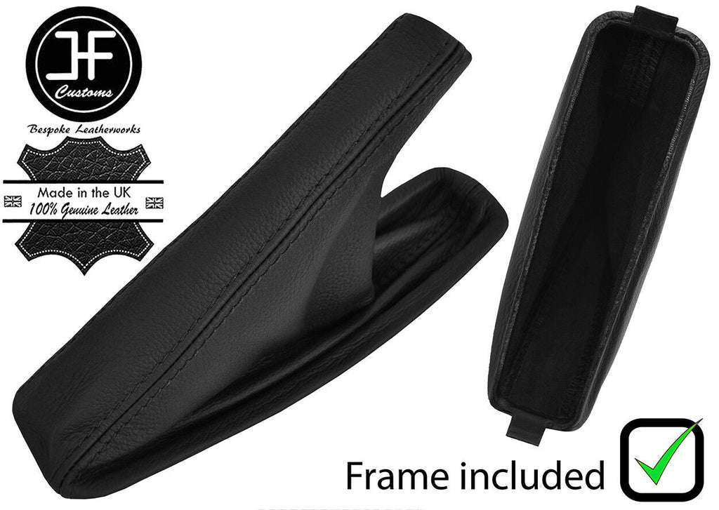 BLACK STITCH LEATHER HANDBRAKE GAITER WITH PLASTIC FRAME FOR BMW E46 99-2005