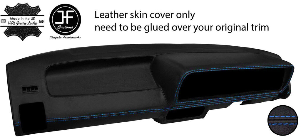 BLUE STITCH DASH DASHBOARD LEATHER COVER FOR VW GOLF JETTA CADDY MK1 SERIES 2