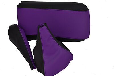 FITS MITSUBISHI FTO GAITERS SET+ARMREST COVER BLACK PURPLE CUSTOM NEW MADE IN UK